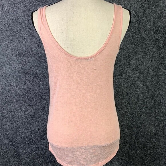 Maurices Gauze Knit Tank Top Women XS Pink w/ Black Diamond Pattern - Picture 4 of 8
